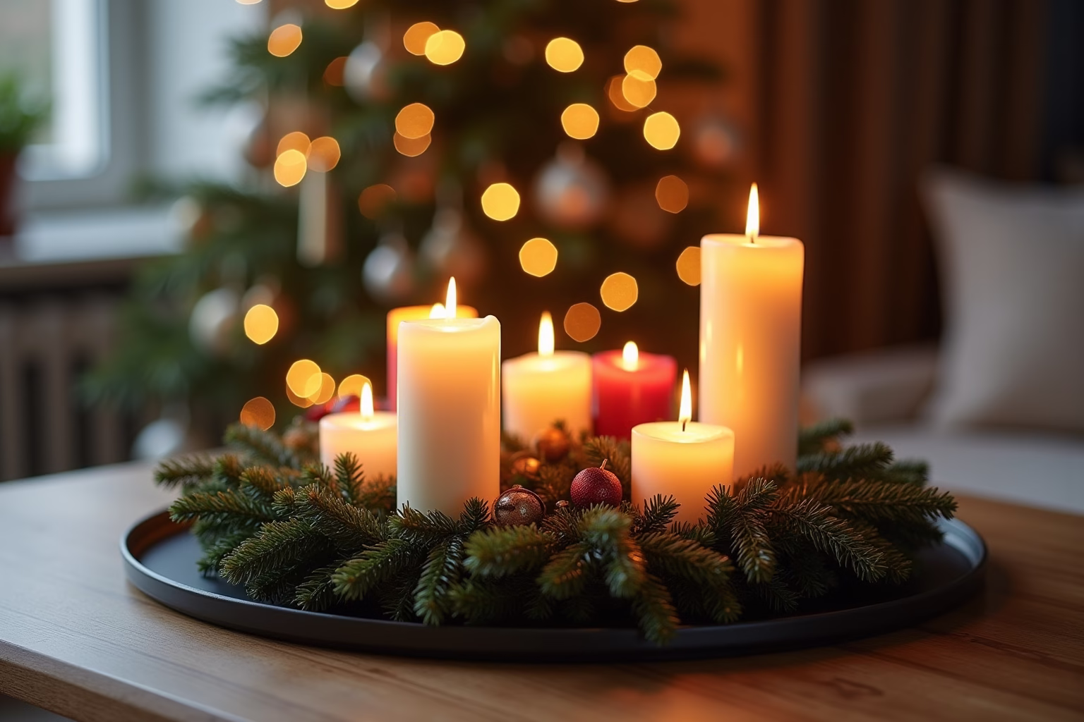 adventskranz modern tablett-Titel