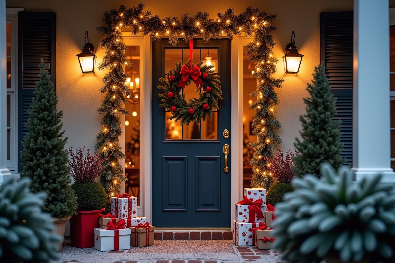 haustür weihnachtsdekoration-Titel