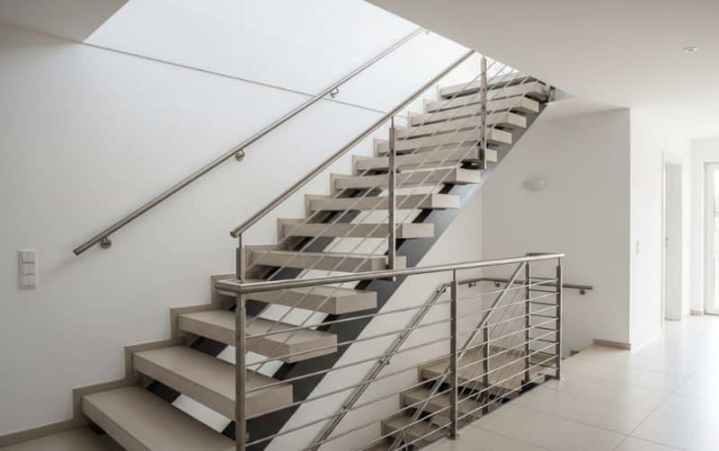 Kühle Eleganz am Treppenaufgang: Warum Edelstahl so zeitlos wirkt