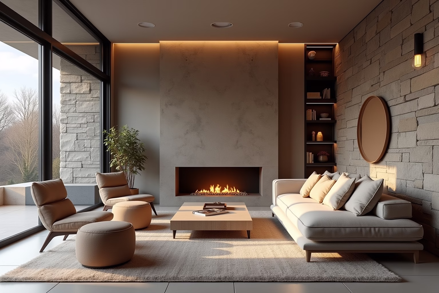 steinwand wohnzimmer-Titel